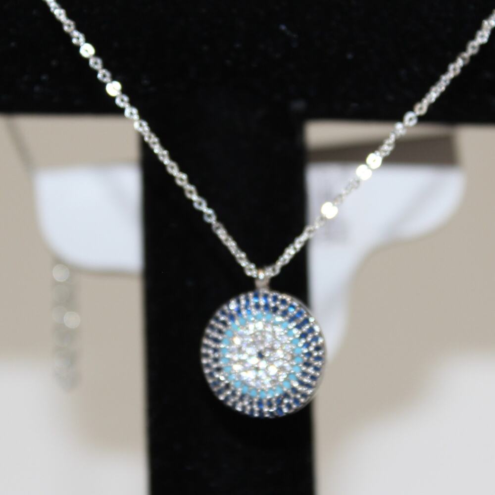 Turkish Evil Eye Nazar Necklace Sterling Silver 925 NWT